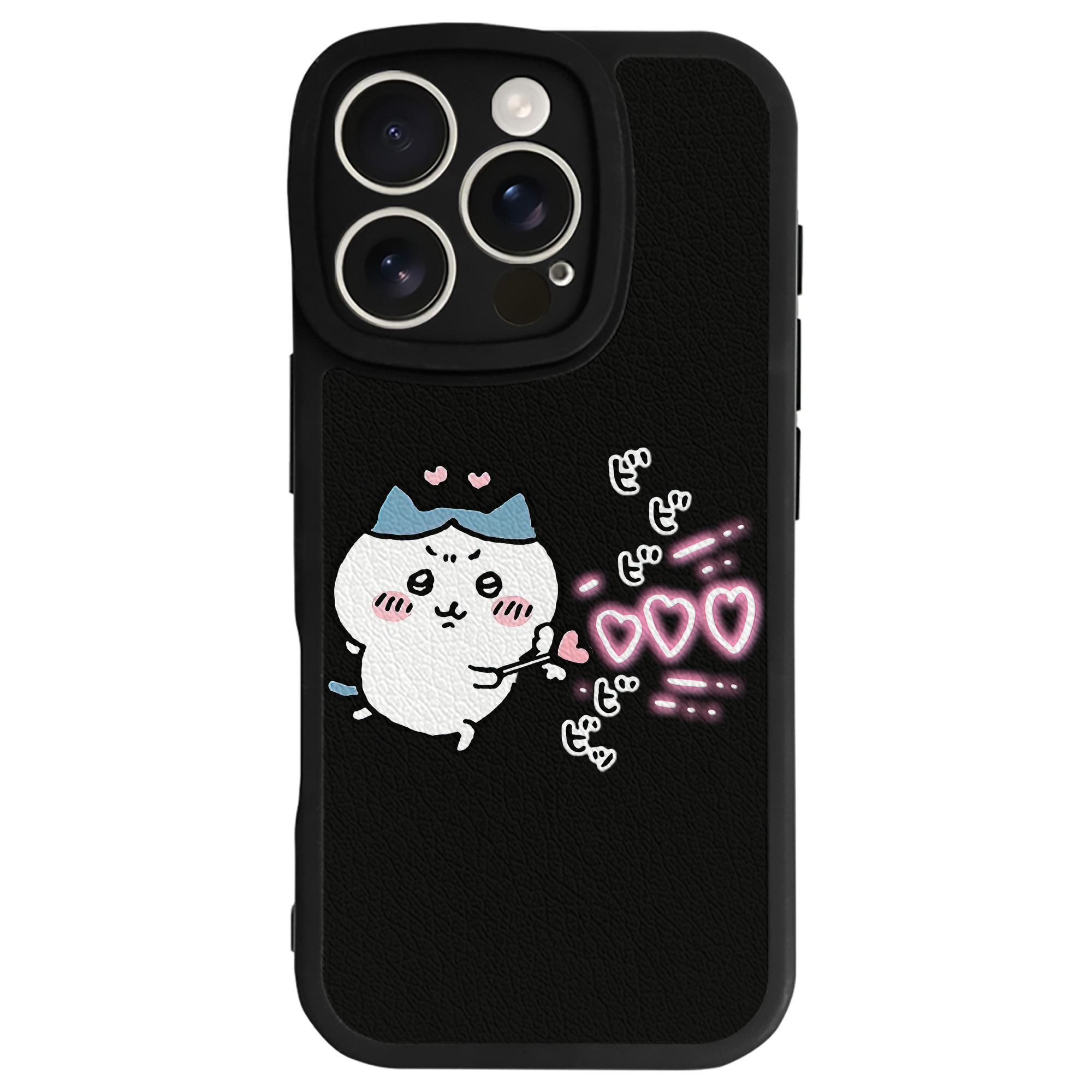 （画像用） ちいかわ ハチワレ Chii-kawa hachiware 【iPhone 16シリーズ対応】シリコンスマホケース（レザー調） 材質：シリコン